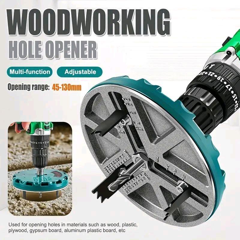 Mũi Khoan Khoét Lỗ Gỗ Thạch Cao Lưỡi Cưa Tròn Đa Năng Có Thể Điều Chỉnh 45-130mm