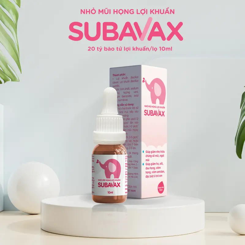 Subavax  Nhỏ Mũi Họng - Màu Hồng (10ml) - 20 tỷ lợi khuẩn Công ty Á Âu 1