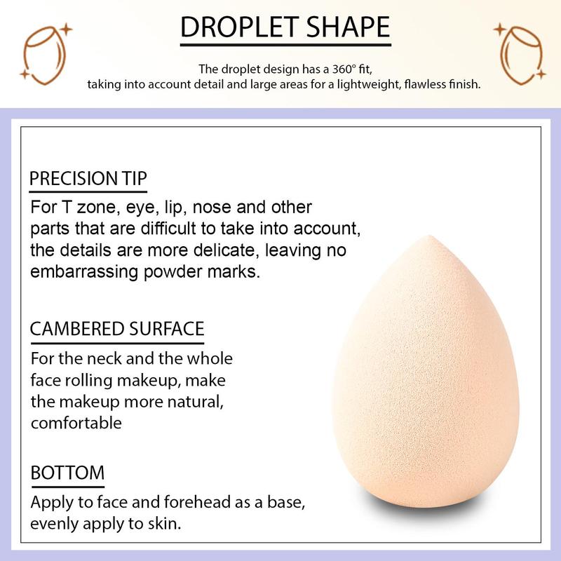 Product Introduction of Wet and Dry Makeup Sponge, Beauty Blender Makeup Sponges, Beauty Eggs Marshmallow Sponges, Cosmetic Products for Foundation Contour Powder Blush and Concealer 10