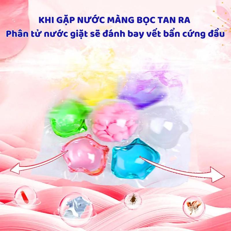 Product Introduction of Viên Giặt Xả Quần Áo Thơm Lâu Bền Màu 7IN1 Khử Khuẩn Gấp 8 Lần, Cùng Hạt Lưu Hương Đến 72H 33