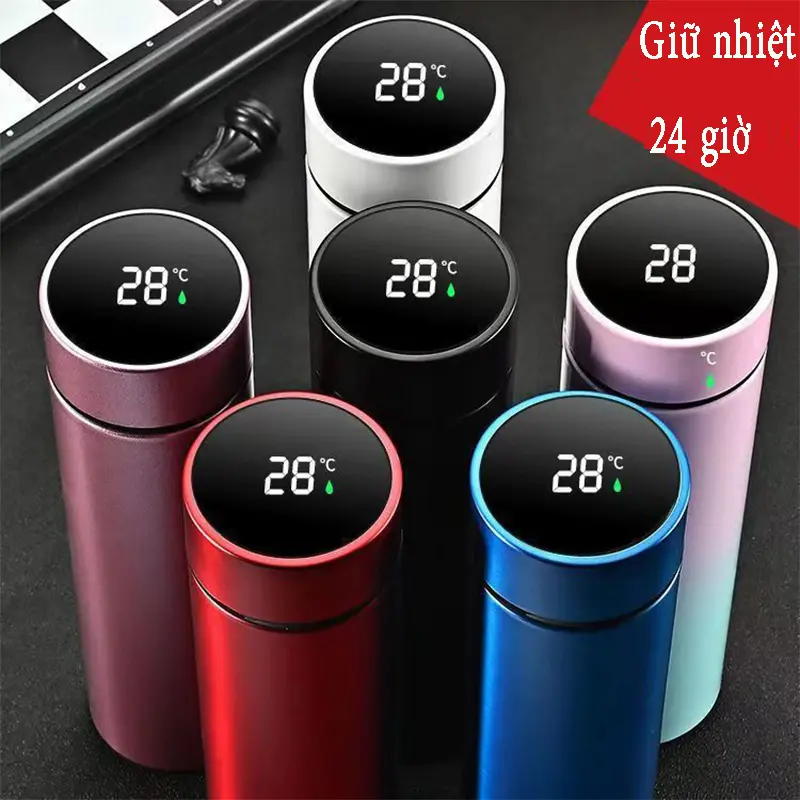 Bình giữ nhiệt inox hiển thị nhiệt độ cao cấp 500ml,Tặng khay lọc bã trà,Bình đẹp,Cốc giữ nhiệt Bình Giữ Nhiệt  Loại Đẹp Inox 304 Siêu Bền Giữ Nhiệt 8 Đến 12 Tiếng,Bình giữ nhiệt hiển thị nhiệt độ,