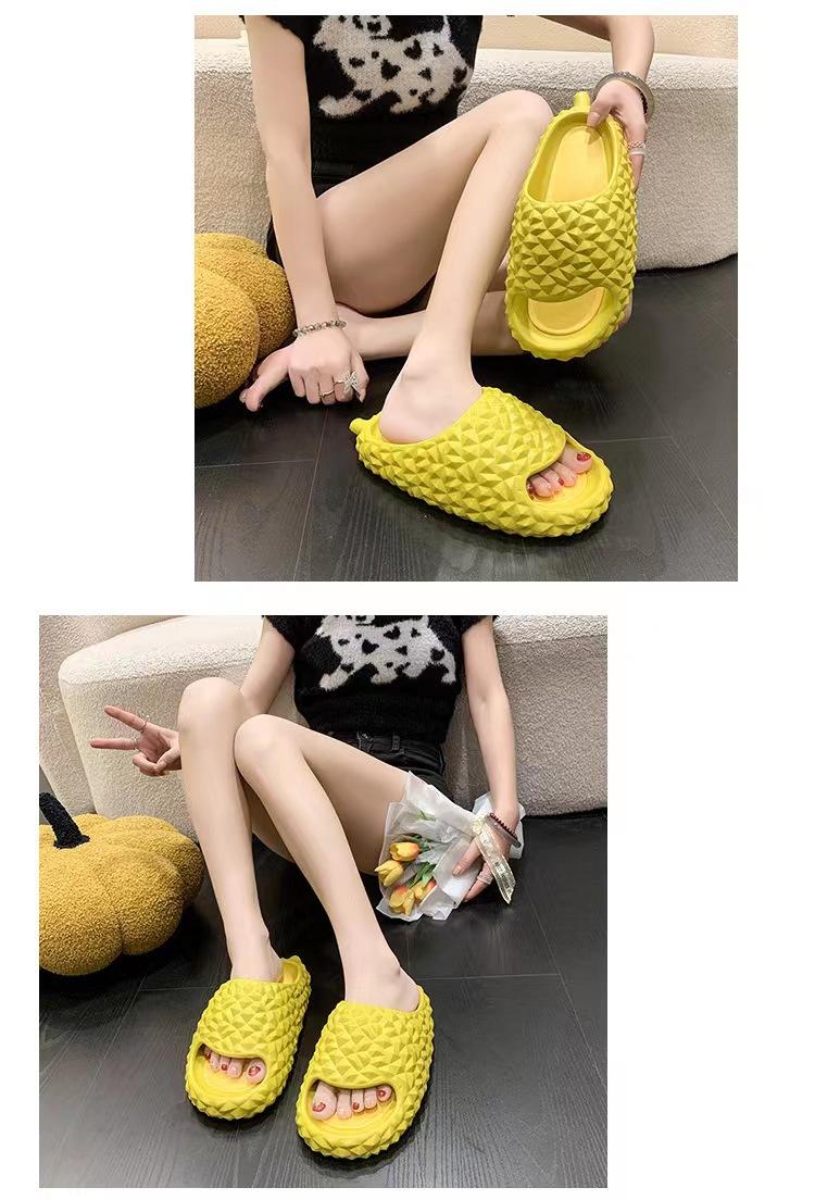Product Introduction of Dép lười mùa hè Dép sầu riêng không trơn trượt trong nhà cho nam và nữ Giày đi biển tắm trong nhà Bán buôn Slipper DéP Có Quai Dép Lê Đế Bằng Quai Ngang 9