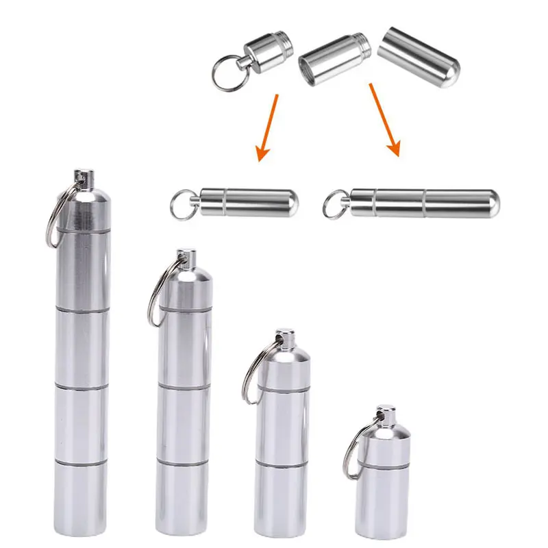 Hộp Đựng Thuốc Bằng Nhôm, Hình Viên Nang 17Mm, Hộp Đựng Chống Thấm Nước, Hộp Đựng, Móc Khóa