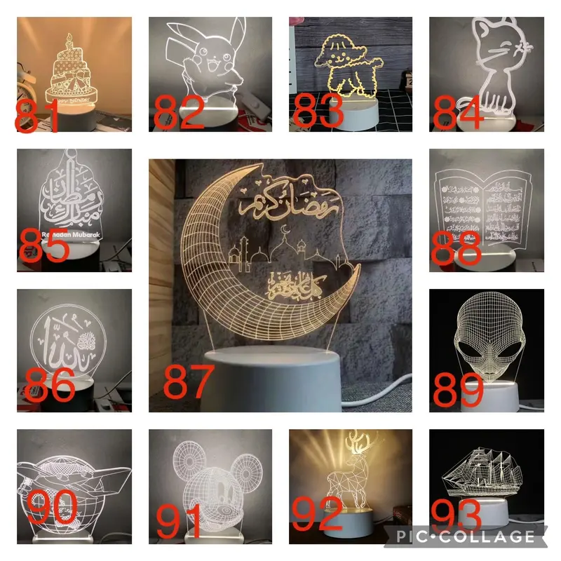 lampu hias /lampu tidur LED acrylic/aklirik/motif lucu imut Kuning Kotak Usb 3