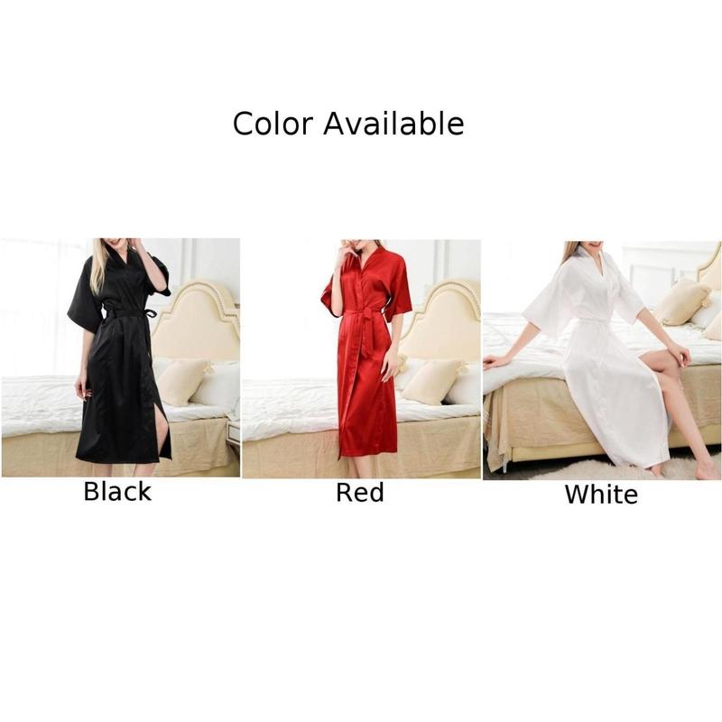 Product Introduction of Áo Choàng Dài Satin, Dành Cho Nữ, Áo Choàng Mặc Nhà Đám Cưới, Đồ Ngủ, Đồ Lót, Váy Ngủ Women 0