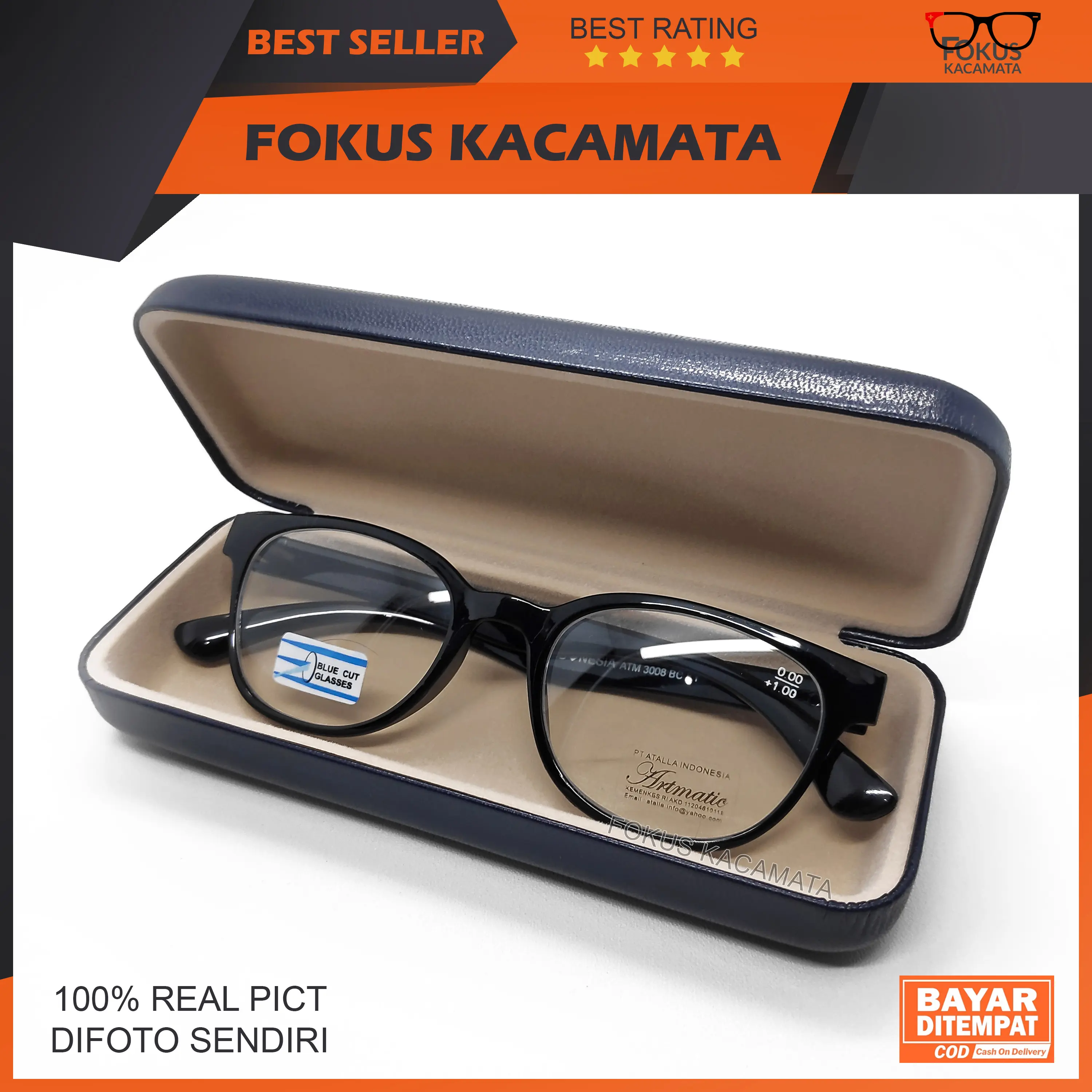 kacamata PLUS 3 in 1, DOUBLE FOKUS, BISA untuk Baca dan Jalan + Antiradiasi HP,leptop dll (BONUS KOTAK + LAP standar optic) /kacamata Baca dan jalan Pria Wanita   / Unisex / Termurah Dan Terbaru / COD