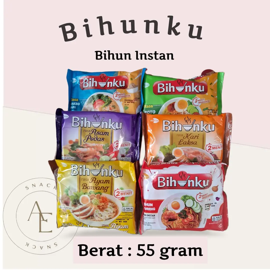 Bihunku Bihun instan tersedia aneka rasa kemasan 55 gram