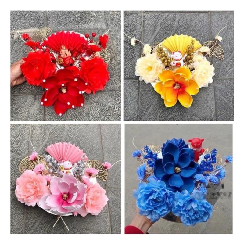 Combo 4 set phụ kiện Vip trang trí tháp bánh kẹo, tháp lễ tài lộc ngày Tết