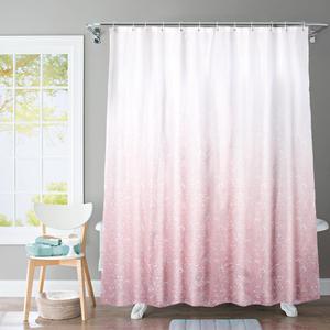 Gradient Color Shower Curtain, Waterproof Shower Curtain with 12 Hooks, Bathroom Supplies for Home Use