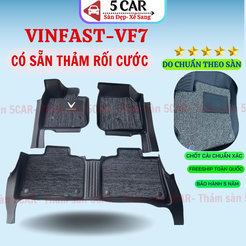  Thảm sàn nhựa 5D SẴN RỐI Dành Cho Xe Vinfast VF7 NHỰA TPE CÓ RỐI ĐÚC NGUYÊN KHỐI không mùi chuẩn khít form xe 
