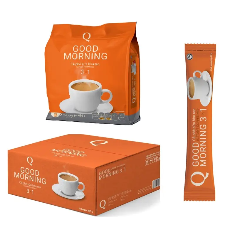 Một thùng cà phê sữa ống hòa tan 3 in 1 Good morning - 21 bịch x 24 gói ống Coffee cafe, hương vị thơm ngon và thích hợp cho những ai thích uống ngọt càphê sữa có Đường được nhiều người tin dùng và lựa chọn 4