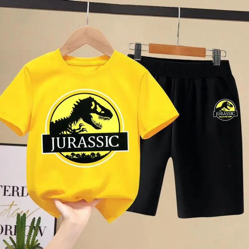 New Children T-Shirt Shorts 2pcs Sets Cartoon Boys Girl Sportswear Fashion Kids Suit Summer Clothing 3 5 7 9 11 12 Years