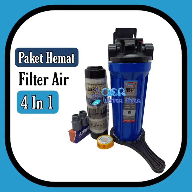 Paket hemat Filter air 4 in 1 - Housing Biru 0