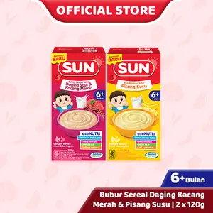 2 PCS - Paket Bubur 6+ Daging Kacang Merah & Pisang Susu 120 Gr