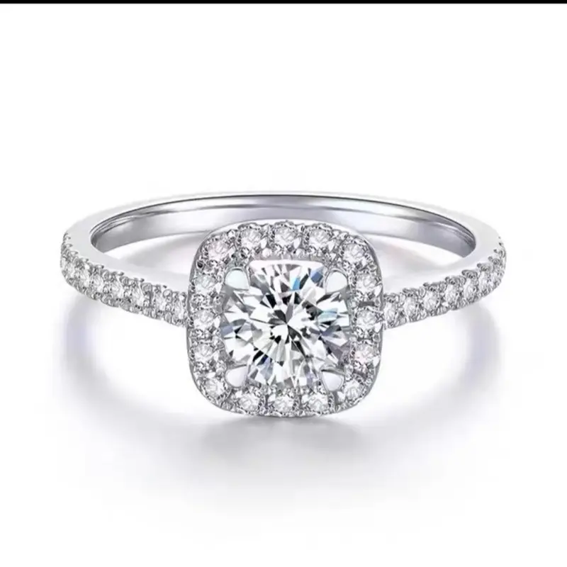 [S3]Nhẫn Nữ Mặt Vuông Đính Đá Trẻ Trung Thanh Lịch 4