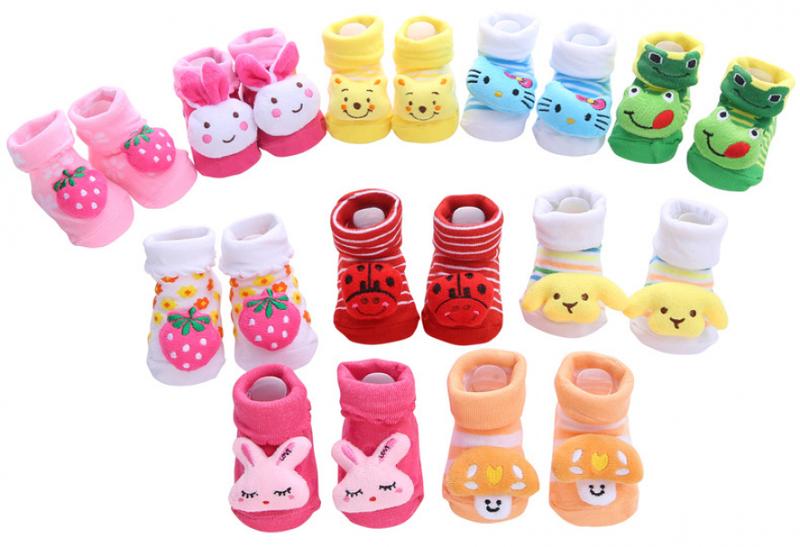 Product Introduction of 0-12Months Baby Assorted 3D Design Cartoon Anti-Slip Cotton Baby Socks Kid Newborn 19