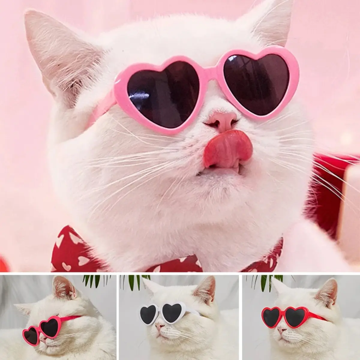 Pet Dog Cats Glasses Heart Sunglasses Hairpin Bows Pet Lovely Hair Clips for Pet Dogs Cat Yorkie Teddy Chihuahua Pet Hair Decor