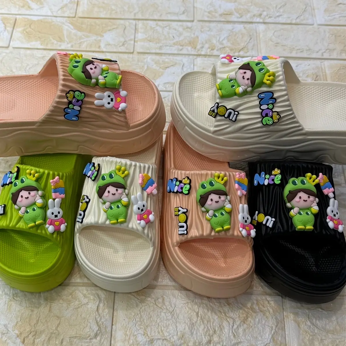 Dép Bản Ggang  Nữ Cao 7 Phân Có SotitCơ Xiêu Dễ Thương Đế Xuồng Dép Quai Ngang Nữ Tăng Chiều Cao