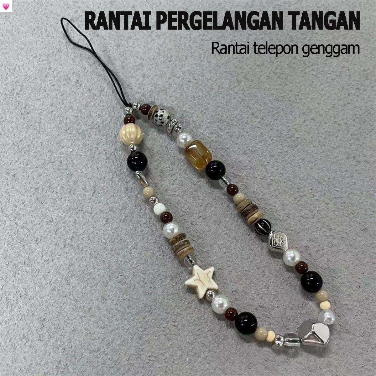 Tali Ponsel Aesthetic Manik-Manik, Lanyard Gaya Hottie, Tali Ponsel Premium Imut, Aksesori Ponsel Stylish, Rantai Ponsel Trendy, Tali Fashionable untuk Ponsel