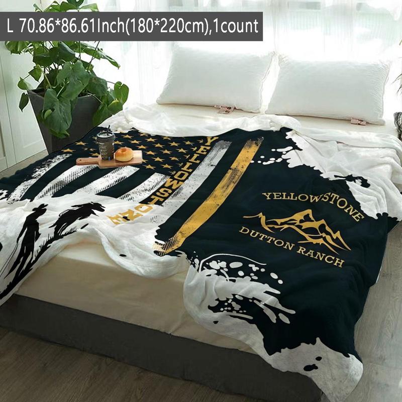 Yellowstone National Park Pattern Blanket, 1 Count Soft Comfortable Throw Blanket, Warm Napping Blanket for Home Office Travel Camping 3