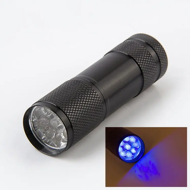 đèn LED UV 9 bóng, đèn soi giấy tờ, cà vẹt, bằng lái xe, vé số, sấy keo