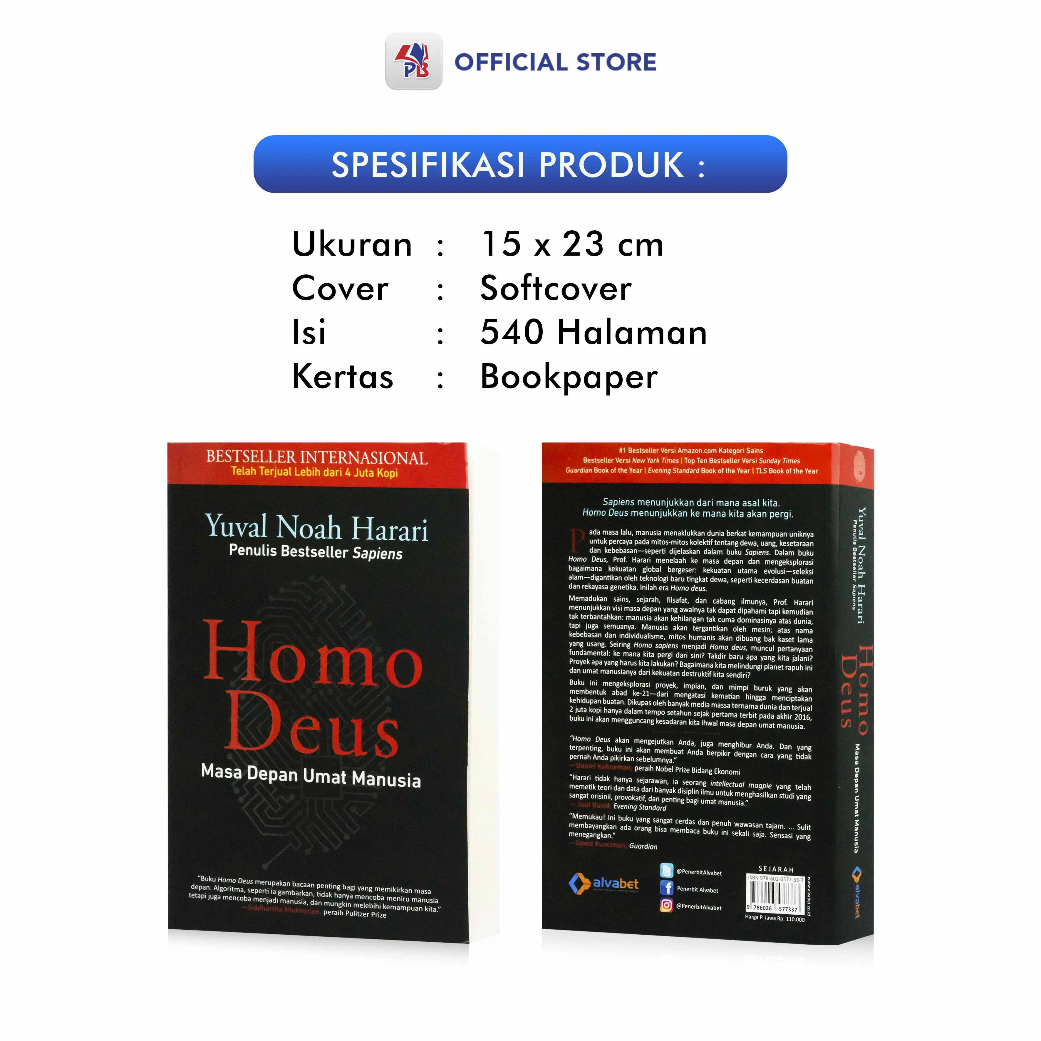 Buku Sejarah / Homo Deus - Masa Depan Umat Manusia / PUSTAKA ALVABET - PAV