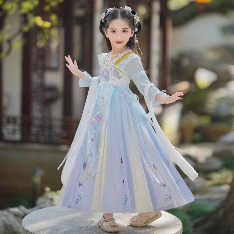 Trang Phục Trung Quốc Hán Cho Trẻ Em, Phong Cách Trung Quốc, Trang Phục Cổ Trang Cho Bé Gái, Váy Công Chúa Siêu Thanh Lịch, Bộ Đồ Tang, Váy Phong Cách Cổ Trang Cho Bé Gái, Bộ Đồ Đầy Đủ Mùa Xuân Và Mùa Thu 8