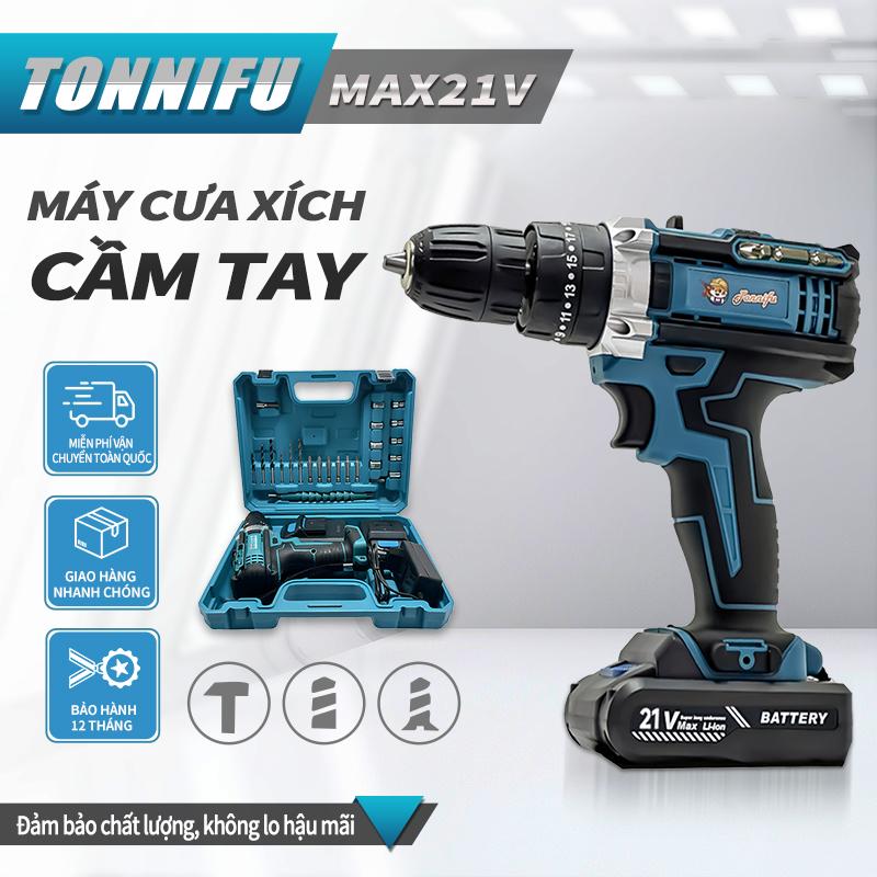 [DR] Máy khoan pin 21V ,3 chức năng có búa, đầu kẹp 10mm, ruột đồng 100%, tặng kèm bộ phụ kiện 24 maykhoan  pin 2 PIN khoan  pin khoan  ping