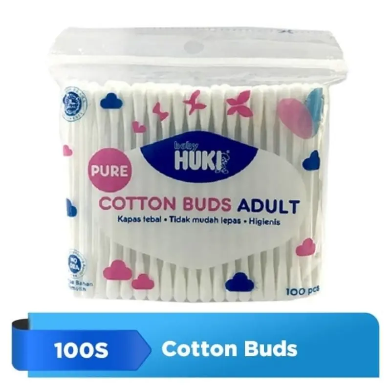 HUKI Cotton Bud Adult Korek Kuping 100 pcs