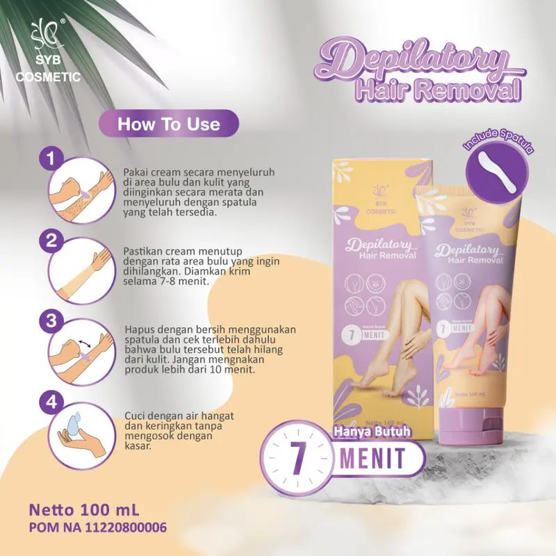 SYB COSMETIC Depilatory Hair Removal 100ML | Wxing Bulu Ketiak - Hair Removal Cream 2