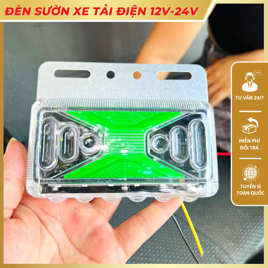 Đèn sườn CHỮ X chiếu sáng cho xe tải dùng điện 12v và 24v Phanh Phụ Tùng