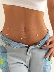 Cadenas de cintura elegantes y minimalistas para mujer (2 piezas/set), cadenas de cintura retro de moda para fiestas, decoración diaria, joyería de cuerpo vintage versátil como regalo de cumpleaños