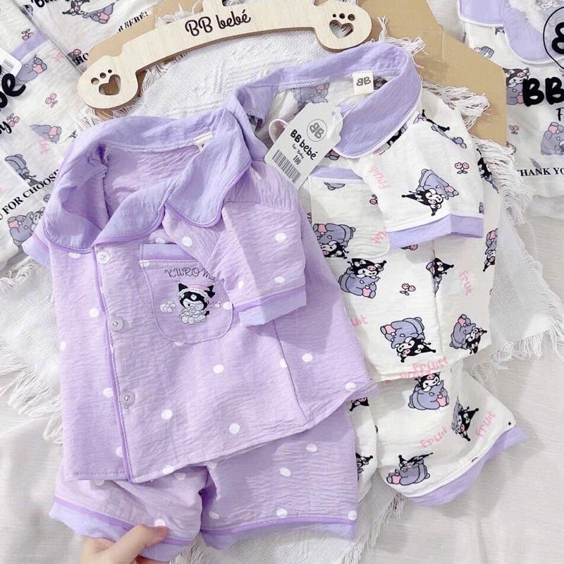 Combo 2 bộ pijama mặc hết siêu mát cho bé gái hình Kuromi 0