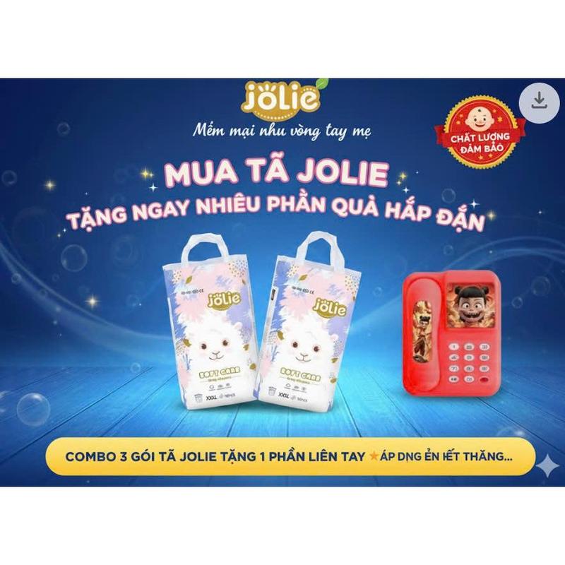 VD Combo 2 bịch 100c + Tặng điện thȯại Ban Bỉm Jolie 100c Quần Dán xuất Anh đủ size từ sơ sinh - 4xl mềm mịn thám hút tốt