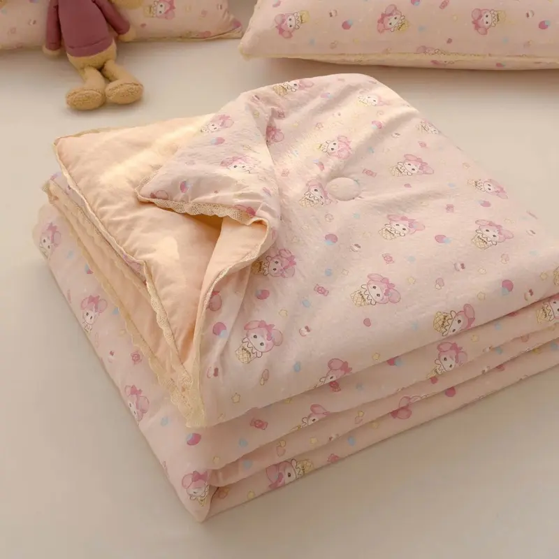 Chăn cotton đũi hè bạc hà có ren -chăn hè mềm mịn thoáng mát , chăn đũi cotton hè mẫu mới nhất kích thước 2m x 2m3 1