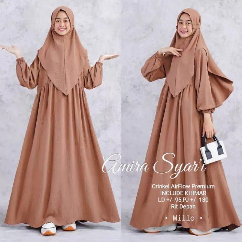 Gamis Terbaru Baju Gamis Kekinian Gamis Remaja Terbaru Gamis Dewasaah Gamis Kekinian Terbaru 2022 Muslim Crinkle Airflow Dress Fit 4