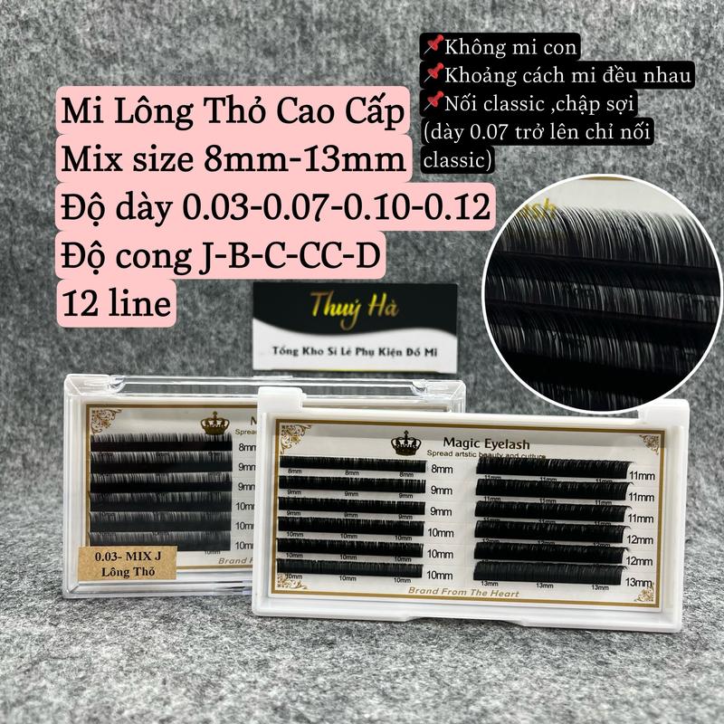 Mi khay Lông Thỏ mix size (8-13mm) dày 0.03-0.07-0.10-0.12 nối classic_tạo fan Thúy HàNữ Trang Điểm Cosmetic Mỹ Phẩm Máy uốn lông mi Women