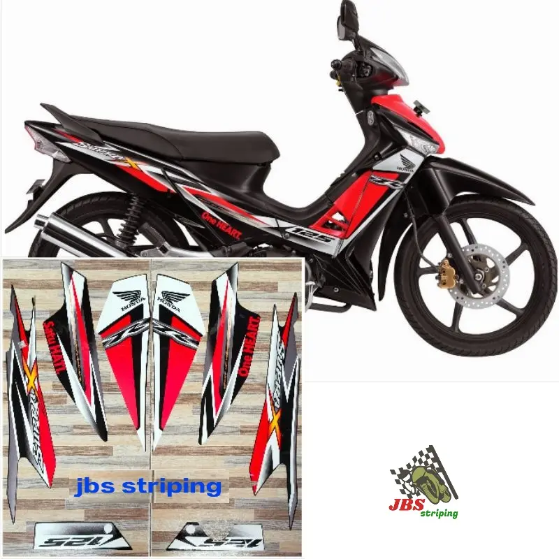 Stiker supra 125 r striping  Honda Supra X 125 R merah hitam tahun 2013 list body supra 125r Motor 0