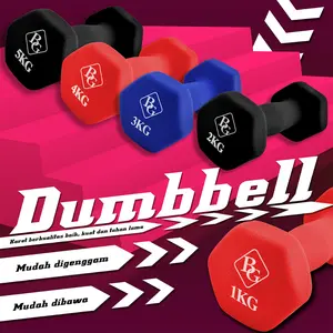 Dumbell Barbel Neoprene Cast Iron Mini  2KG 3KG 4KG 5KG Alat Olahraga Gym Fitness Q304