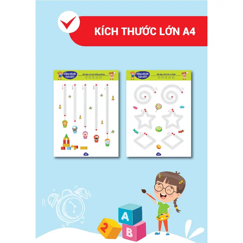 Sách - Bộ tập tô vẽ thông minh xóa được 64 trang kèm bút dạ - Đồ chơi Giáo Dục cho bé từ 1-5 tuổi Thanh Nga 6