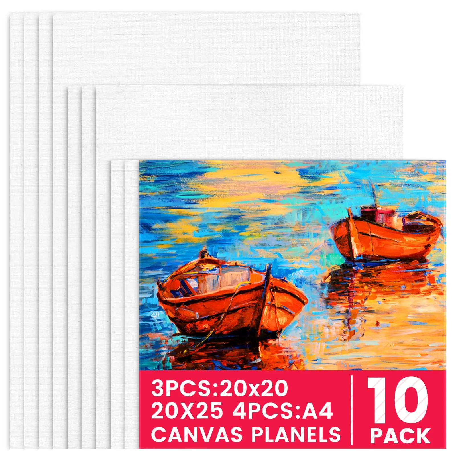 Art  Canvas for Painting, 10pcs/set Blank Canvas for Painting,  Cotton Canvases for Acrylic & Watercolor