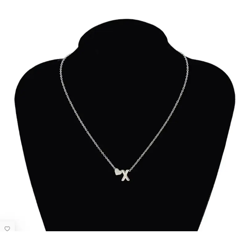 Vòng Cổ 26 Chữ Cái Đầu Tiên, Vòng Cổ Trái Tim, Dành Cho Phụ Nữ Và Trẻ Em Gái, Đồ Trang Sức, Tình Bạn, Quà Tặng Sinh Nhật Và Giáng Sinh, Có Sẵn Trong 1 / 5 Cái 5