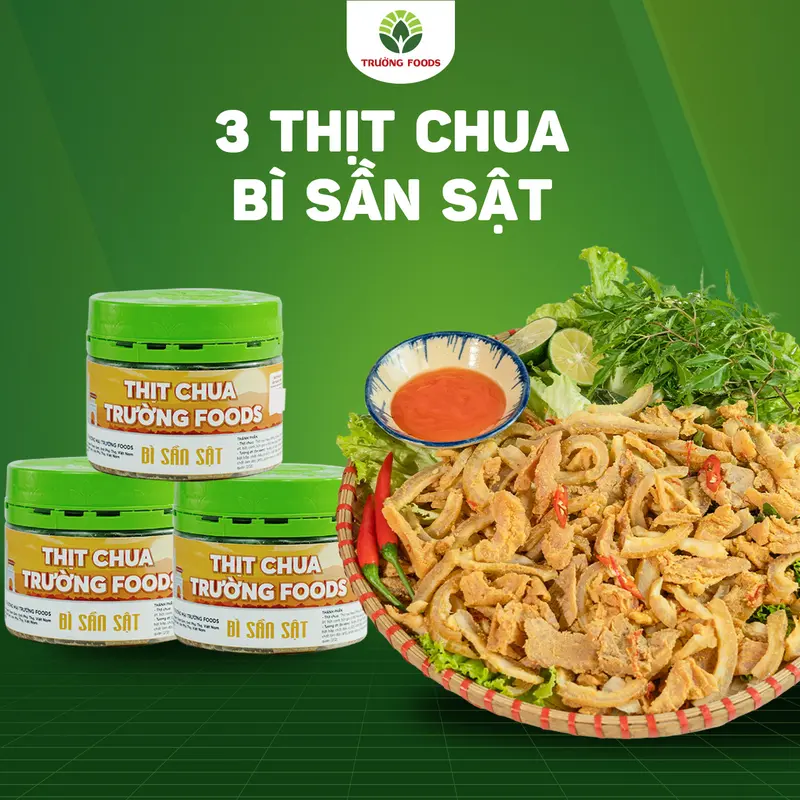 Trường Foods Combo 3 Thịt Chua Bì Sần Sật 180g/Hộp 1