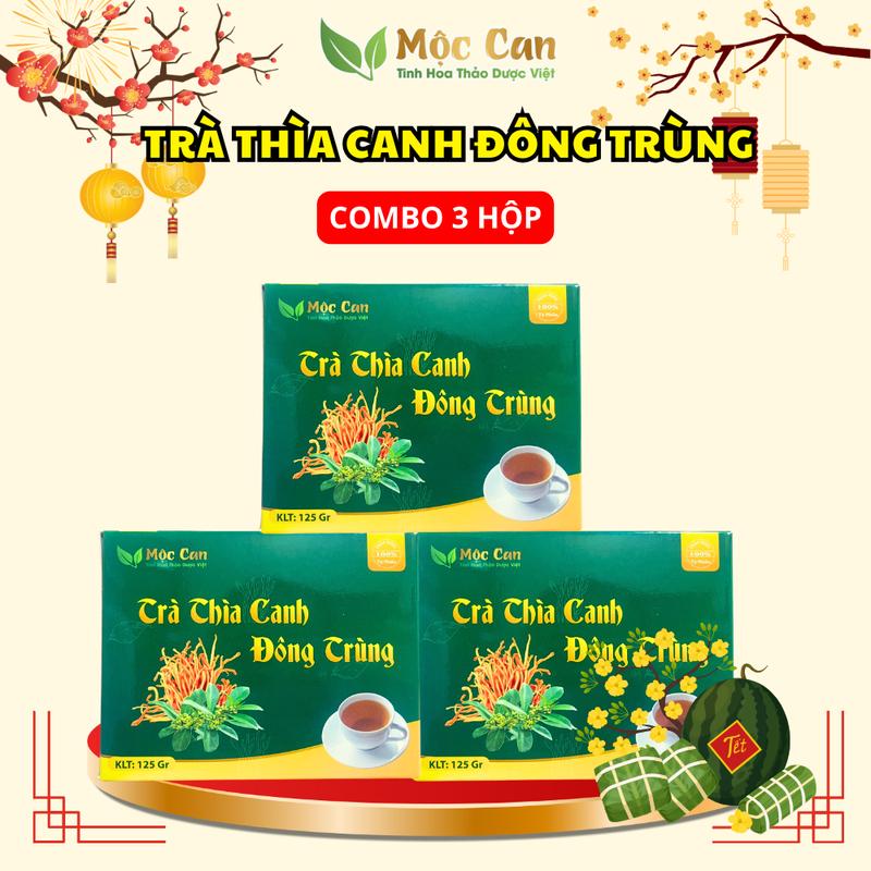 Combo 3 hộp Trà Dây Thìa Canh Đông Trùng Hạ Thảo Mộc Can Nước Trà Tea Chè Chua