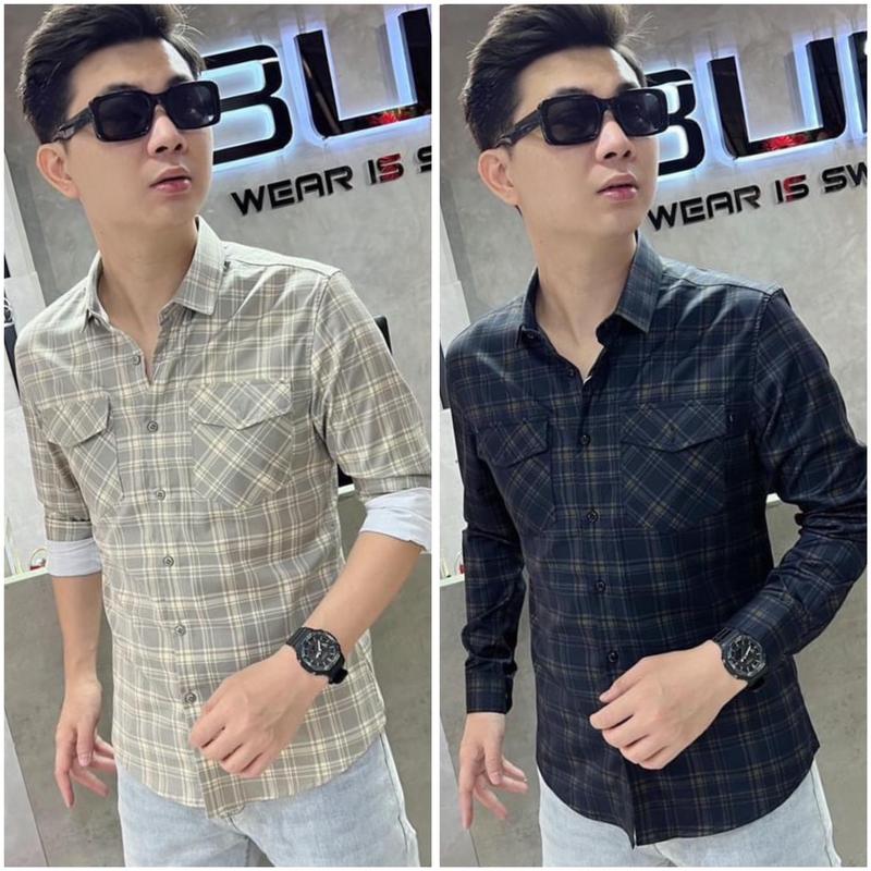 Áo Sơ Mi Nam Tay Dài Thêu chữ  Phối Loang Họa tiếc Boy Phố ST MEN STORE Menswear Trắng Shirt