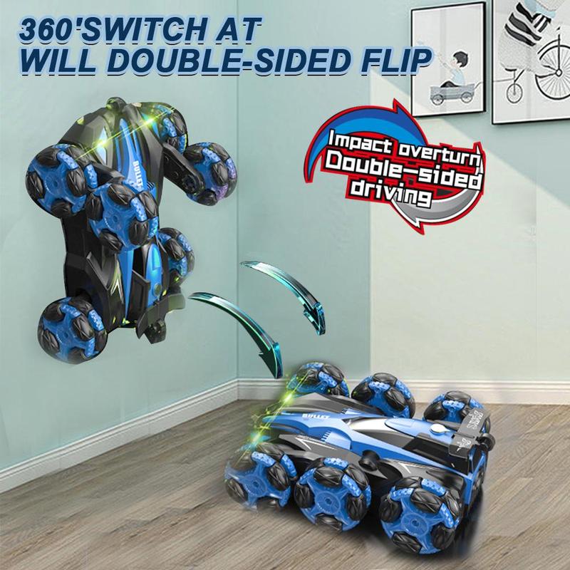Spray Drift 360 Degree Spin Stunt Rc Car, 2.4GHZ Watch Sensor Dual Remote Control 6 Wheel Stunt Car, Rechargeable Toy Car with Lights and Music, Holiday Gift, Christmas Gift, Santa Presents, Secret Santa Funny Gift 6