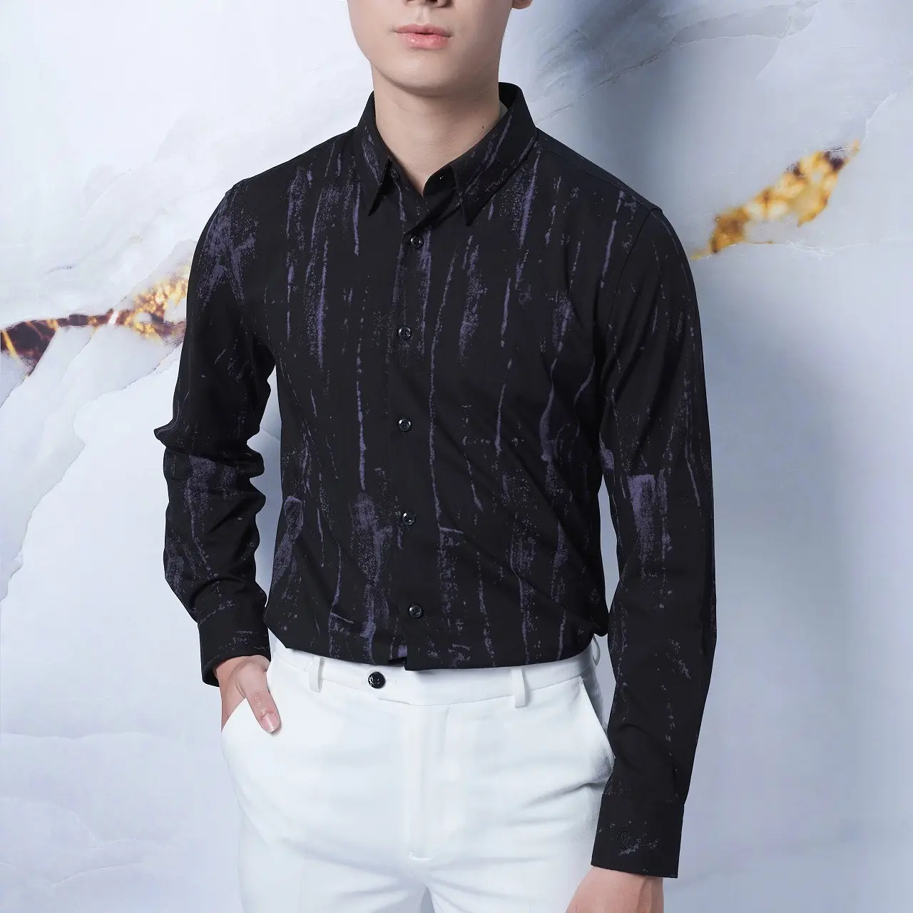 Áo SMTK đen loang tím Liberty Wings