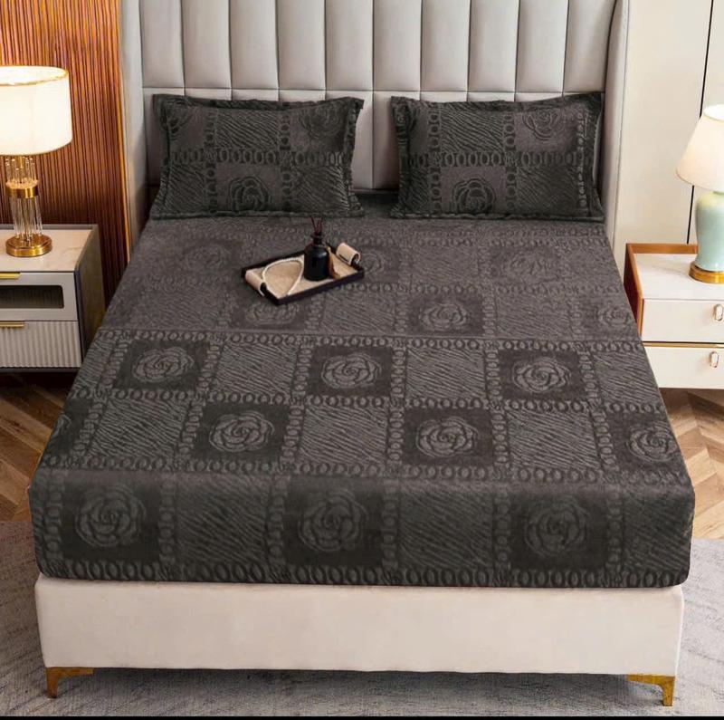 Bộ ga gối nỉ tuyết COCO cho mùa đông , Bộ 3 món ga giường vỏ gối nỉ lông cừu mẫu mới