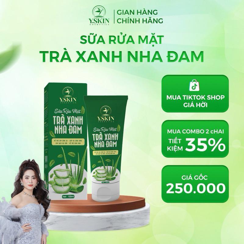 [Y.Skin] Sữa Rửa Mặt TRÀ XANH NHA ĐAM [Mua 1 sp tặng kèm 1 tuýt SRM mini hoặc 1 kem chống nắng mini ] Skincare