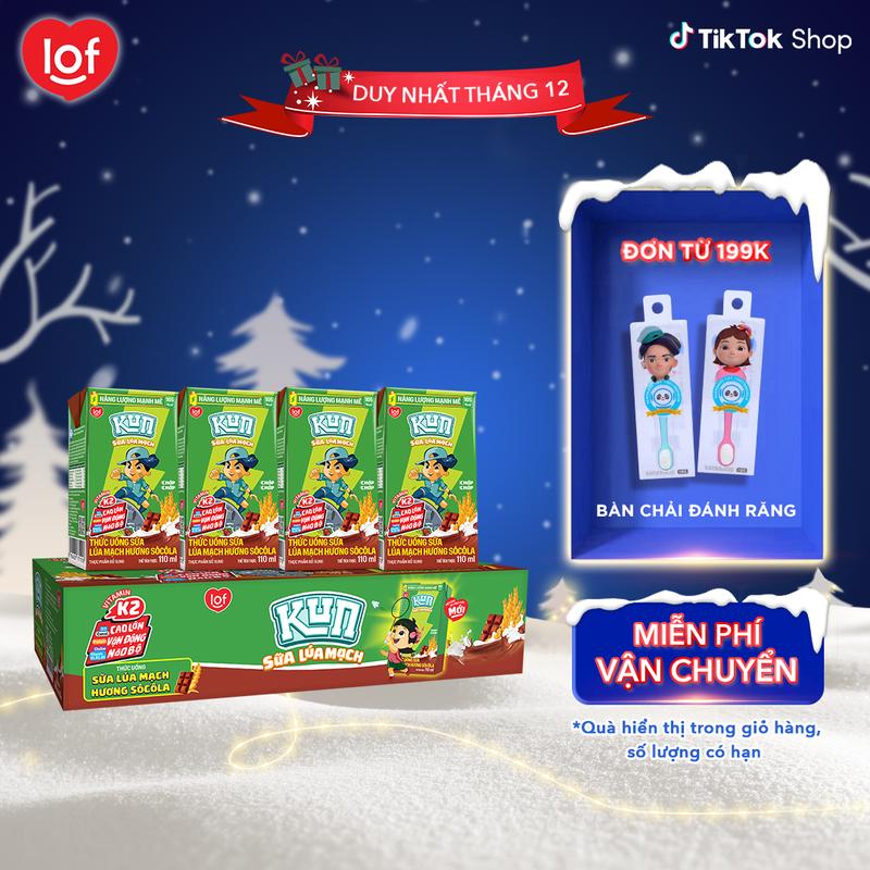  Sữa lúa mạch KUN vị socola thùng 48 hộp x 110ml 